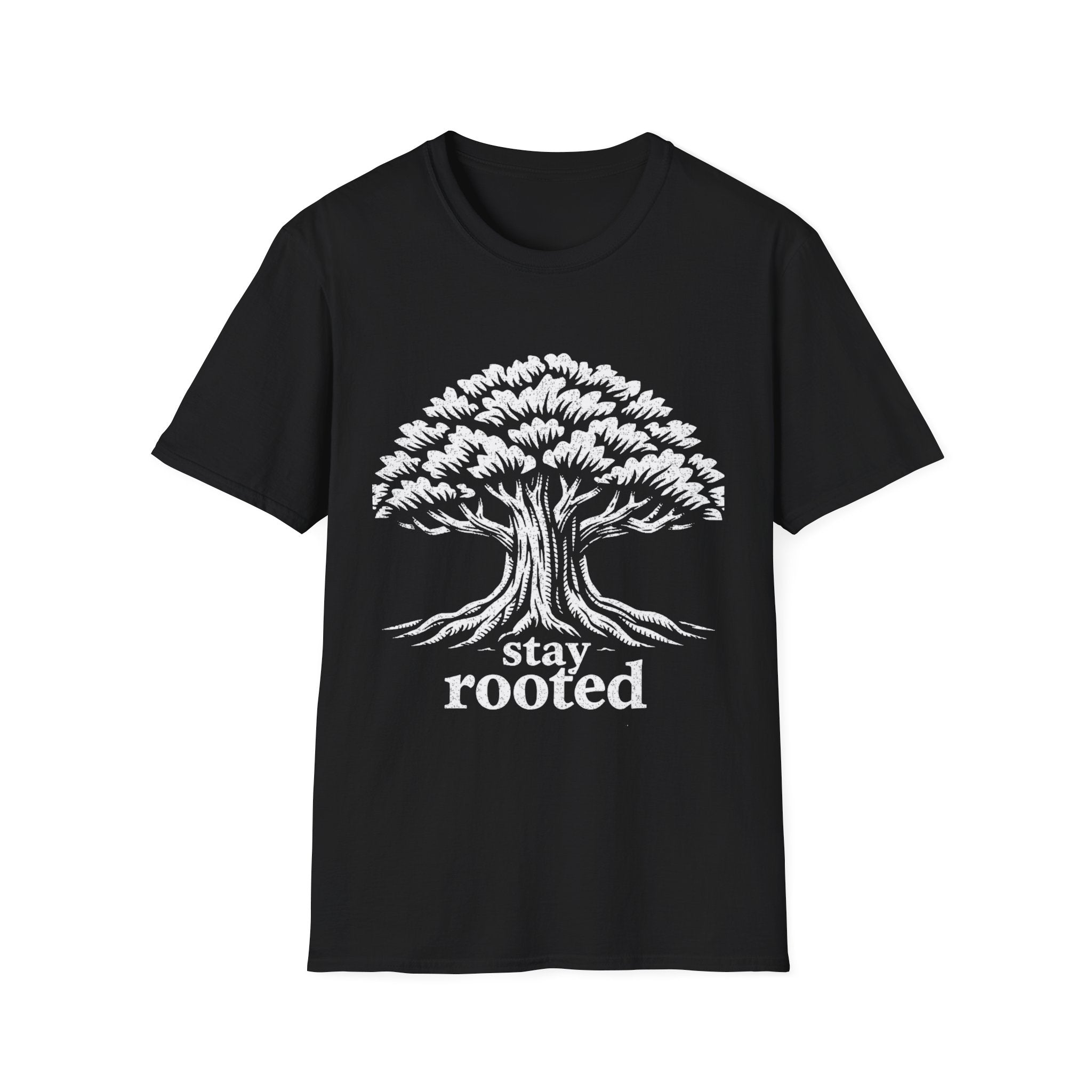 Stay Rooted Tree T-Shirt — Inspirational Nature Graphic Tee