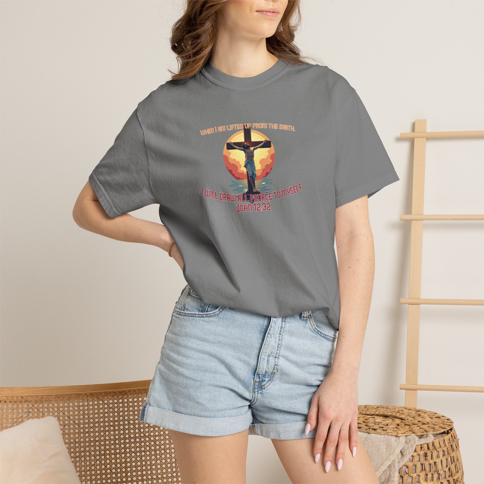 John 12:32 - Unisex Garment-Dyed T-shirt