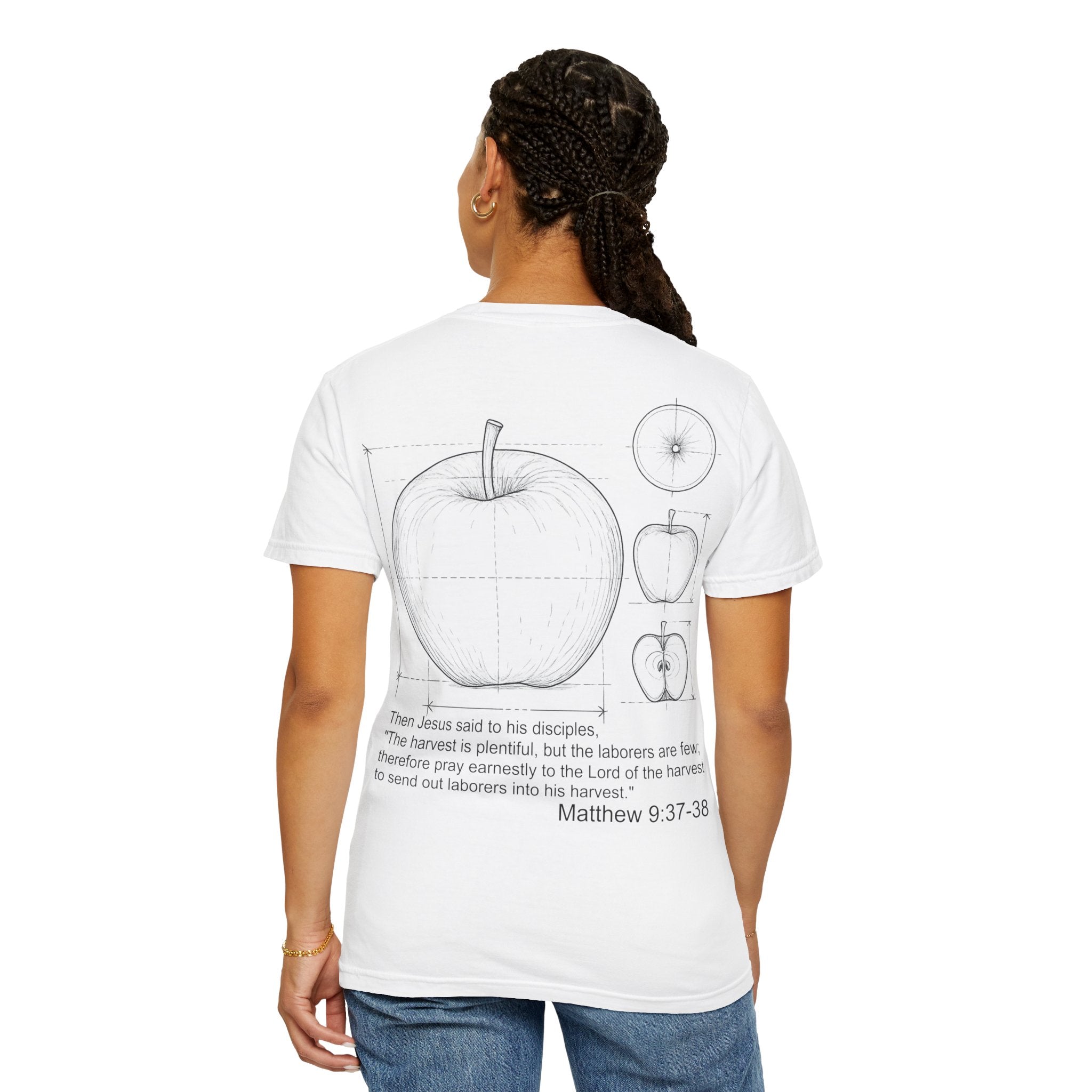 Matthew 9:37-38 - Apple Diagram Graphic T‑Shirt