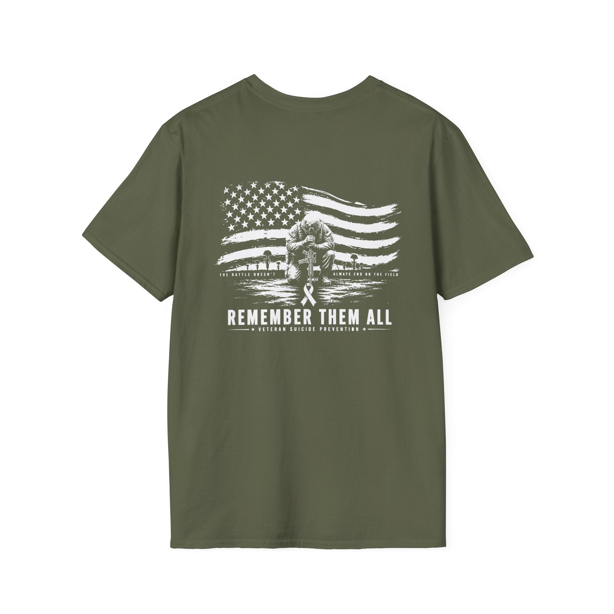 Remember Them All Memorial T-Shirt — Veteran Flag Tribute