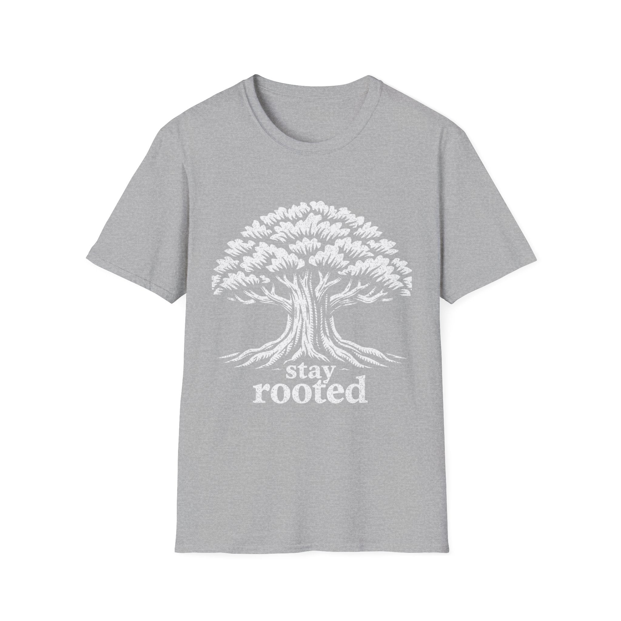 Stay Rooted Tree T-Shirt — Inspirational Nature Graphic Tee