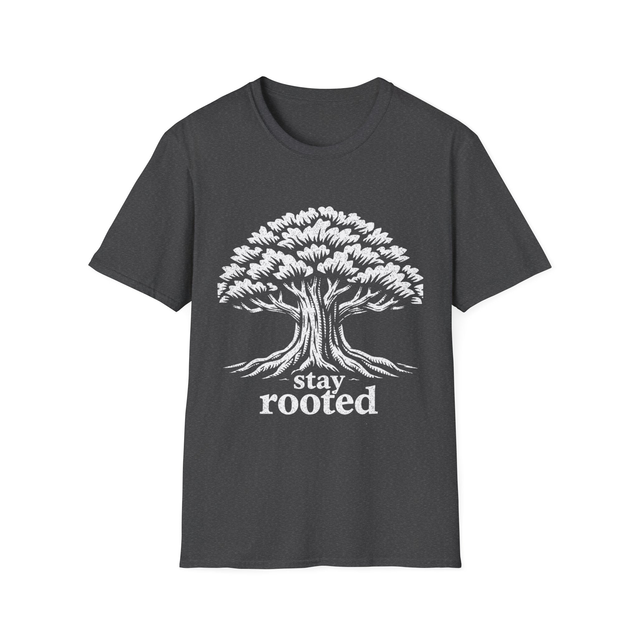 Stay Rooted Tree T-Shirt — Inspirational Nature Graphic Tee