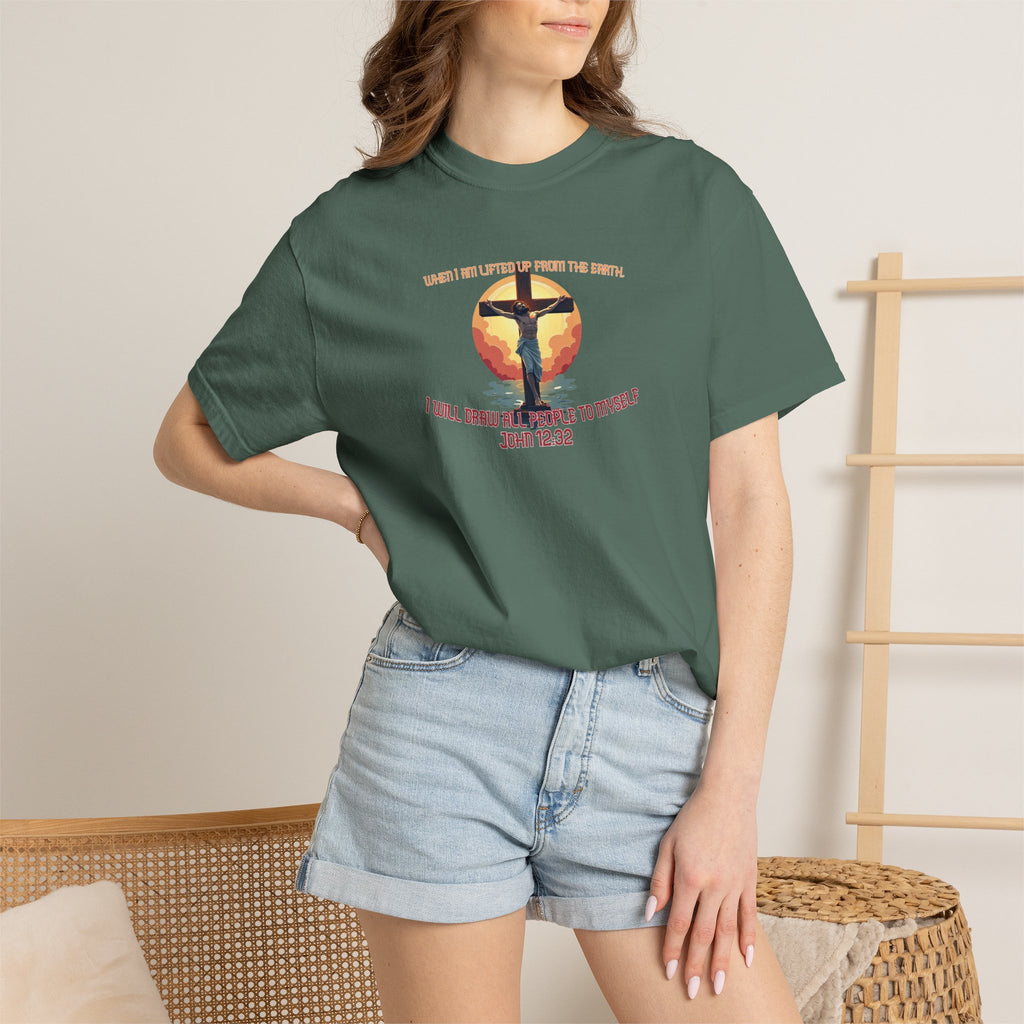 John 12:32 - Unisex Garment-Dyed T-shirt