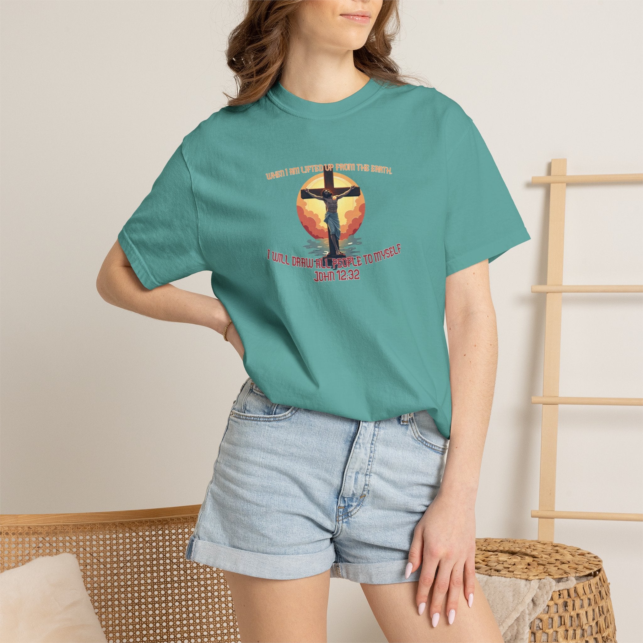 John 12:32 - Unisex Garment-Dyed T-shirt