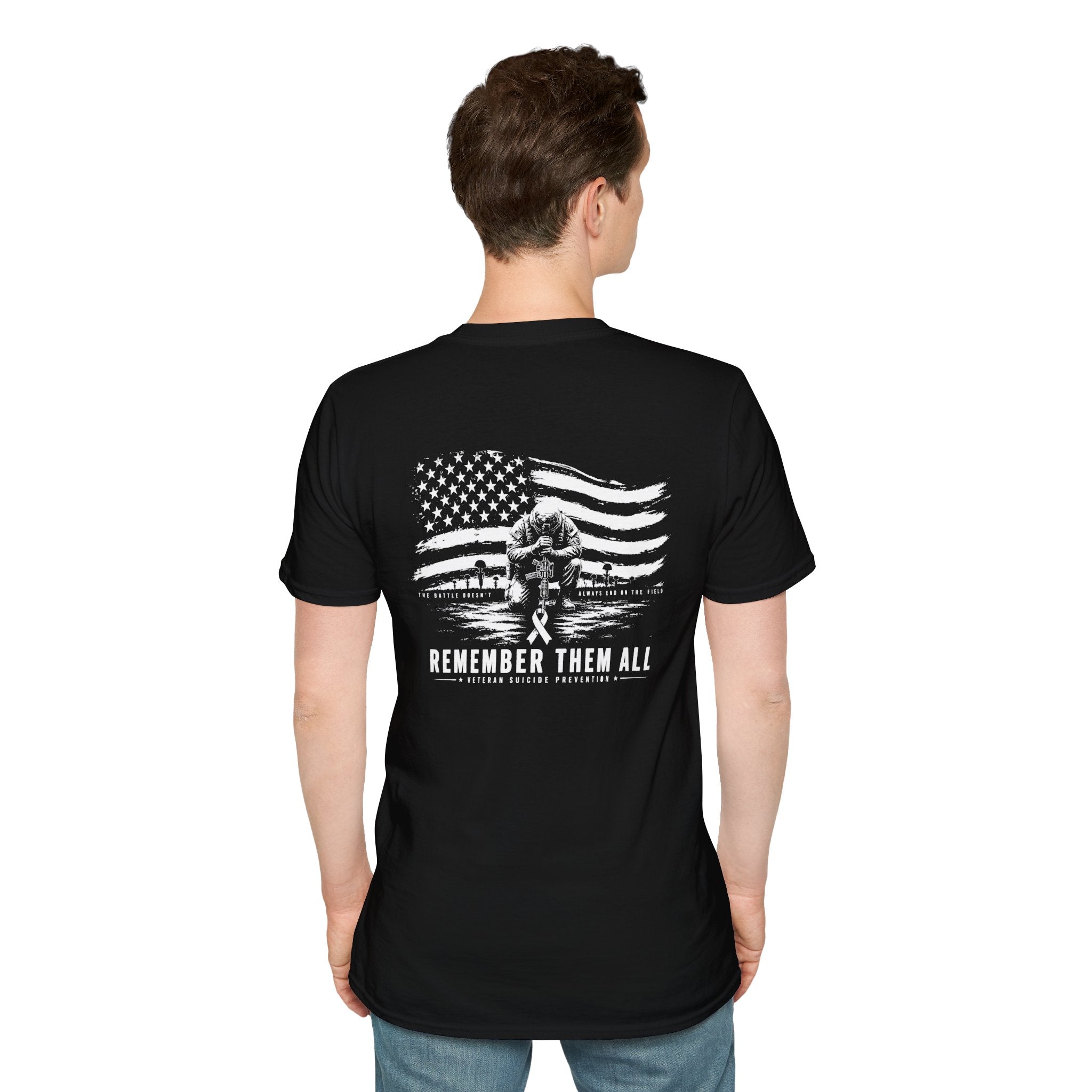 Remember Them All Memorial T-Shirt — Veteran Flag Tribute