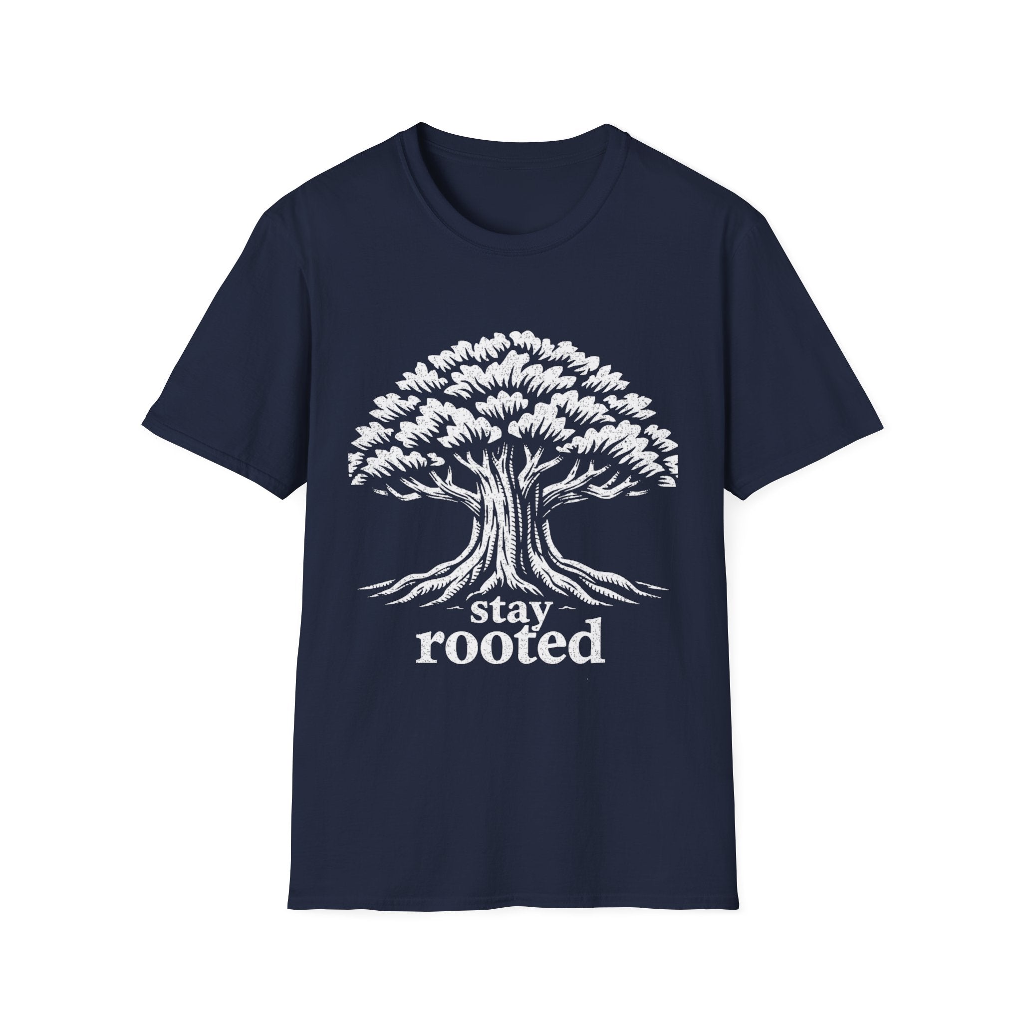 Stay Rooted Tree T-Shirt — Inspirational Nature Graphic Tee